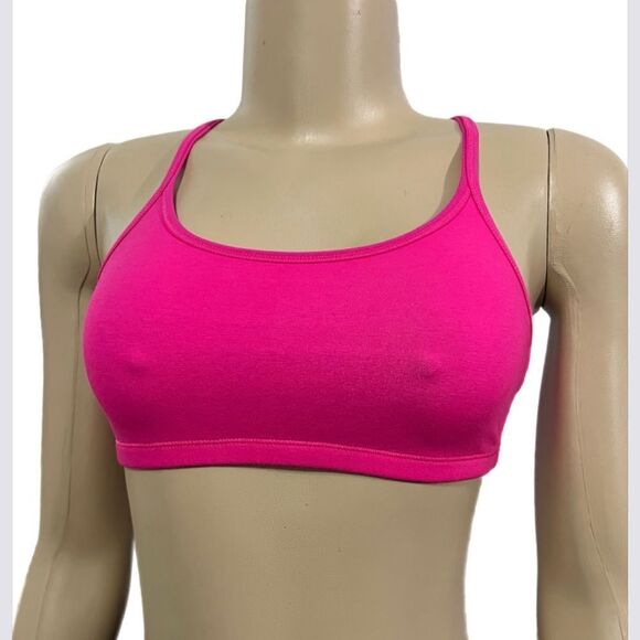 Victoria’s Secret Pink YOGA Unlined Lounge Racerback bralette bra Pink - Picture 2 of 5
